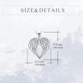 wholesale 925 Sterling Silver Heart-Shaped Wing Pendant Necklace Gift for Women-0-3