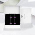 wholesale 925 Sterling Silver Dragonfly Drop Earrings Purple Crystal  for Her-0-5