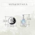 wholesale 925 Sterling Silver Teardrop Family Pendant Necklaces with Blue Opal Stone - Mothers Day Gifts for Mom and Grandmother-0-3
