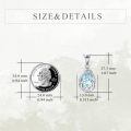 wholesale 925 Sterling Silver Family Love Teardrop Blue Moonstone Pendant Necklace Platinum Plated-0-3