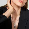 wholesale 925 Sterling Silver Black Onyx Cross Faith Pendant Christian  for Women Men-0-3