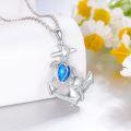 wholesale 925 Sterling Silver Sea Turtle Anchor Necklace with Blue Opal Stone Ocean Jewelry for Women Men Beach Gifts-0-1