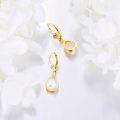 wholesale 14k Gold Drop Earrings With White Pear Moonstone And Crystal-0-3