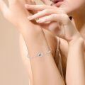 wholesale 925 Sterling Silver Blue Crystal Evil Eye Anchor Infinity Adjustable Bracelet for Women-0-5