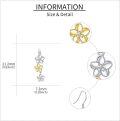 wholesale 925 Sterling Silver Frangipani Flower Drop Earrings with Gold and White Accents-0-3