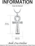 wholesale Ankh Cross Necklace For Men Women 925 Sterling Silver Ankh Cross Pendant Egyptian Necklace Protection Jewelry Gift For Him Her -0-1