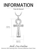TOUPOP 925 Sterling Silver Ankh Cross Pendant Egyptian Protection Jewelry Gift-0-1