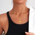 wholesale 14K Gold Sunflower Cross Pendant Necklace - Religious s for Women-0-1