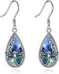 wholesale 925 Sterling Silver Dragonfly Teardrop Abalone Shell Dangle Earrings for Women Girls Mom Daughter Gift-0-0