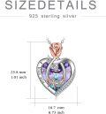 wholesale 925 Sterling Silver I Love You Mom Necklace with Rose Flower and Heart Crystal Pendant for Women-0-5