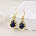 wholesale 925 Sterling Silver Teardrop Blue Stone Leverback Earrings - Unique Gemstone Drop Earings Gifts for Her-0-3