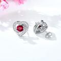 wholesale 925 Sterling Silver Birthstone Heart Stud Earrings Jewelry Gifts for Women-0-44