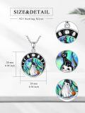 wholesale 925 Sterling Silver Halloween Ghost Necklace with Abalone Shell and Crescent Moons Pendant-0-1