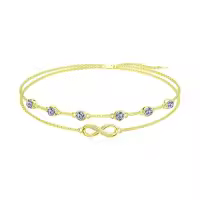 wholesale 925 Sterling Silver Birthstone Women s Anklet Bracelets Infinity Butterfly Evil Eye Turtle Pineapple Starfish Heart-Bracelet 7"-9"-Infinity 06-Light Purple-Yellow Gold