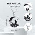 wholesale Sterling Silver Gothic Jewelry Bat Cat Wolf Dragon Owl Fox Spider Sun Pendant-0-5