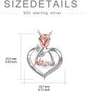 wholesale 925 Sterling Silver Rose Flower Heart Necklace for Mom Grandma Nana with Crystal Jewelry-0-5
