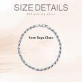wholesale Sterling Silver Rope Chain Bracelet 2mm 4mm Lobster Clasp Italy 6 5 8 -0-8