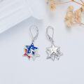wholesale Silver Star-Shaped Dangle Earrings with American Flag Design Independence Day s for Women and Daughters-0-4
