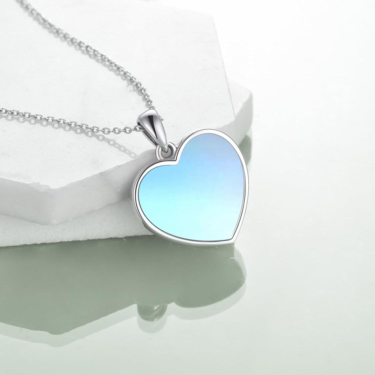 925 Sterling Silver Heart-Shaped Horse and Girl Pendant Necklace - Valentine's Day Gifts for Her-0-3