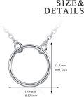 wholesale 925 Sterling Silver Karma Stone Double Circle Pendant Necklaces for Women  Ideas-0-3