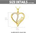 wholesale 14K Gold Double Heart Mom Pendant with 0.6 ctw Moissanites - Mother's Day Gift for Her-0-3