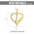 wholesale 14k Gold Mom Open Heart Pendant Necklace Cubic Zirconia Chain Jewelry For Women-0-3