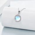 wholesale  Sterling Silver Pearl Moonstone Opal Black Pearl Necklace for Women 8mm Gemstone Jewelry for Mom Wife ( ) -0-14