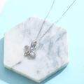 wholesale 925 Sterling Silver Cubic Zirconia Accent Butterfly Pendant Necklace for Women Girls Valentines Gift-0-2