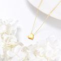 wholesale 14K Yellow Gold Heart Pendant Necklace, 0.32 Inch Vintage Love Charm, 16+2 Chain, Ideal Gift for Women-0-4