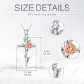 wholesale Sterling Silver & Lab-Grown Diamond Rose Cross Necklace for Women, 0.025ct, 18 Chain w/ Extender, Gift Box-0-4
