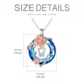 TOUPOP Sterling Silver Blue Crystal W Letter Pendant Necklace-0-4