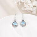 wholesale 925 Sterling Silver Teardrop Moonstone Crab Leverback Dangle Earrings-0-1