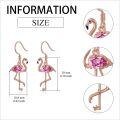 wholesale 925 Sterling Silver Plating Rose Gold Flamingo Crystal Drop Earrings - Gifts for Her-0-3