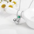 wholesale Sterling Silver Stone Cute Sloth Pendant Necklace for Women Girls Gifts-0-11
