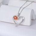 TOUPOP Sterling Silver & Rose Quartz I Love You Heart Necklace Gift for Women-0-3