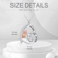 wholesale 925 Sterling Silver Angel and Bear Love Forever Pendant Necklace Gift for Women Men Cat Lover Jewelry-0-4