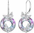 wholesale TOUPOP Butterfly Leverback Earrings For Women Sterling Silver Crystal Earrings Dangle Earrings Butterfly Jewelry With Purple Christmas Xmas Birthday Gifts For Her Women Mom Grandma -0-0