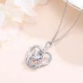 wholesale 925 Sterling Silver CZ Infinity Heart Pendant Necklace for Women-0-2