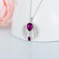 wholesale 925 Sterling Silver Blue Crystal Moon Pendant Necklace Wholesale With Celtic Knot Design-0-1