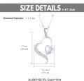 wholesale 14K Gold Double Heart with Cubic Zirconia Pendants Necklaces for Women s-0-2