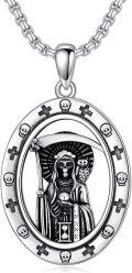 wholesale 925 Sterling Silver Aztec Skull and Owl Pendant Necklace for Men-0-0