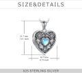 wholesale 925 Sterling Silver Heart-Shaped Photo Locket Pendant with Blue Stone and Sunflower Design - Mother's Day Gifts for Women-0-3