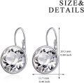 wholesale 925 Sterling Silver Round Clear Austrian Crystal Leverback Earrings for Women - Hypoallergenic Gift Idea-0-4