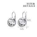 wholesale 925 Sterling Silver Round Clear Austrian Crystal Leverback Earrings for Women - Hypoallergenic Gift Idea-0-4