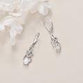 wholesale 925 Sterling Silver Heart-Shaped Drop Earrings with White Opals and Crystals - Elegant s for Her-0-3