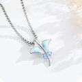 wholesale 925 Sterling Silver Blue Opal Butterfly Pendant Necklace with Turquoise Accents-0-1