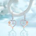 wholesale 925 Sterling Silver 50th Anniversary Rose Flower Heart Drop Earrings for Women-0-2