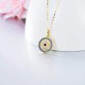 wholesale 14K Gold Blue & White Crystal Evil Eye Pendant Necklace for Women-0-2