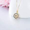 wholesale 14K Gold Blue & White Crystal Evil Eye Pendant Necklace for Women-0-2