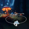 wholesale 925 Sterling Silver Blue Opal Mushroom Charm Bracelet For Women-0-5